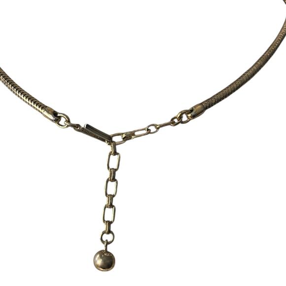 Vintage Trifari Womens Gold Tone Chocker Necklace Brown Mid Century - Picture 8 of 8